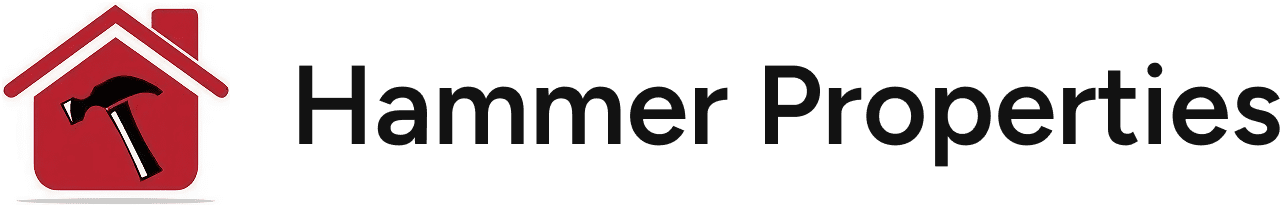 Logo of Hammer Properties with house icon.